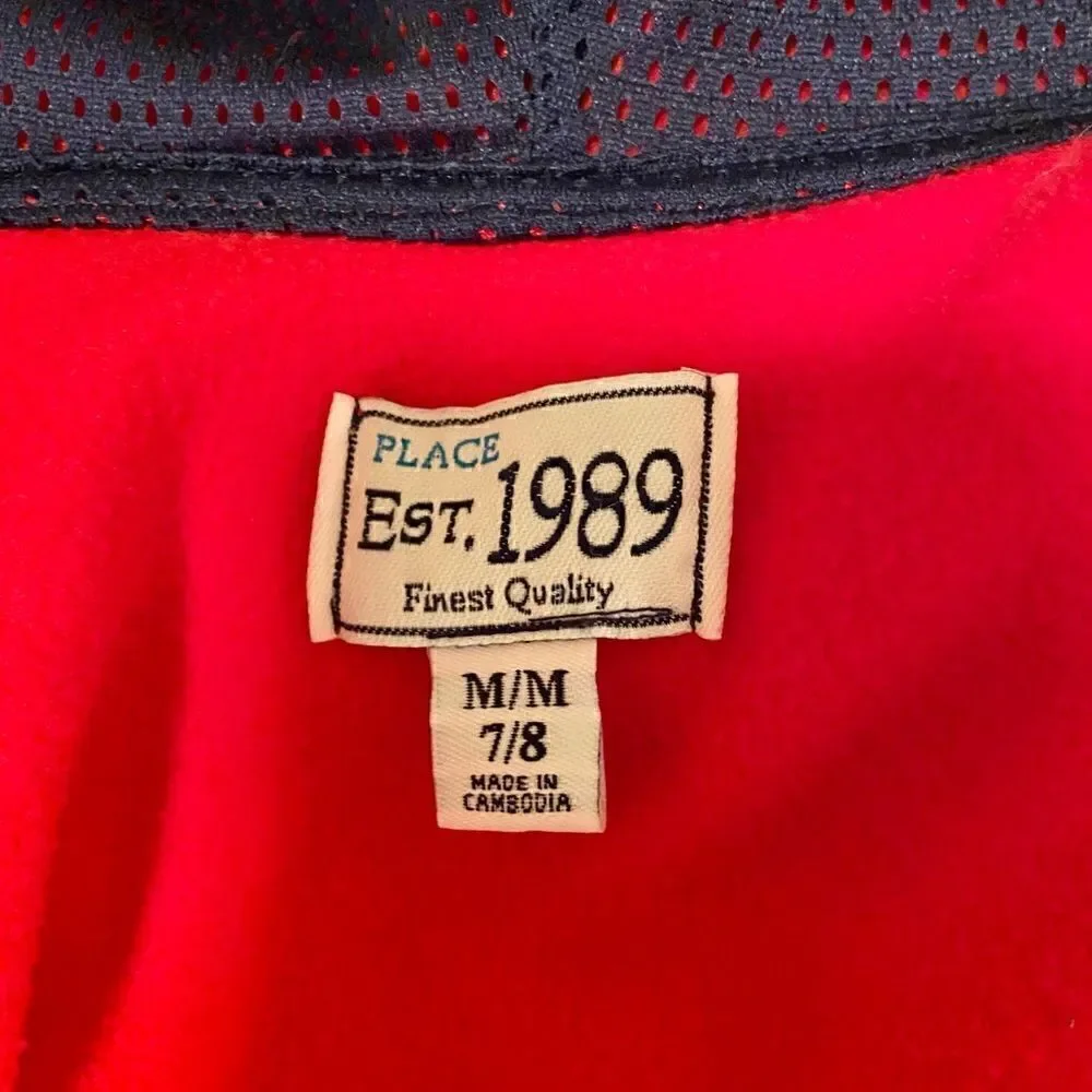 Place Est 1989 Boys Hooded Zip Jacket Red/Navy M